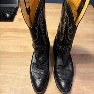 Nocona Black Leather Western Boots